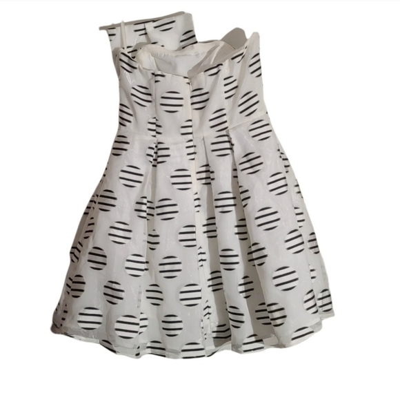 ASOS Spot Stripe Bandeau Prom Mini Dress Size 6 - Picture 7 of 10